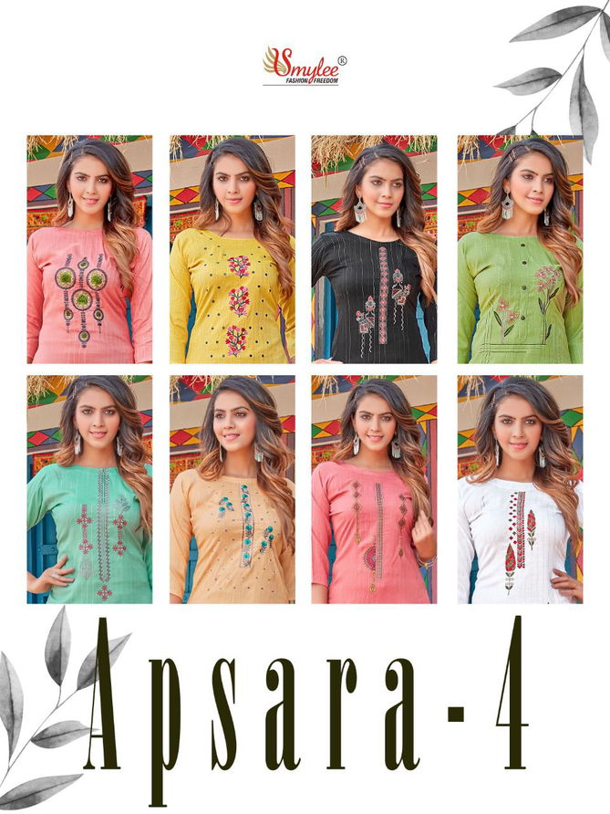 Smylee Apsara 4 New Ethnic Wear Designer Heavy Lurex Latest Kurti Collection